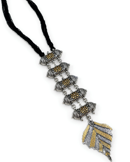 Royal Leaf Oxidised Necklace Set