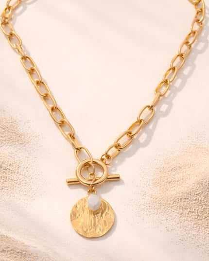 Zora Textured Coin Necklace
