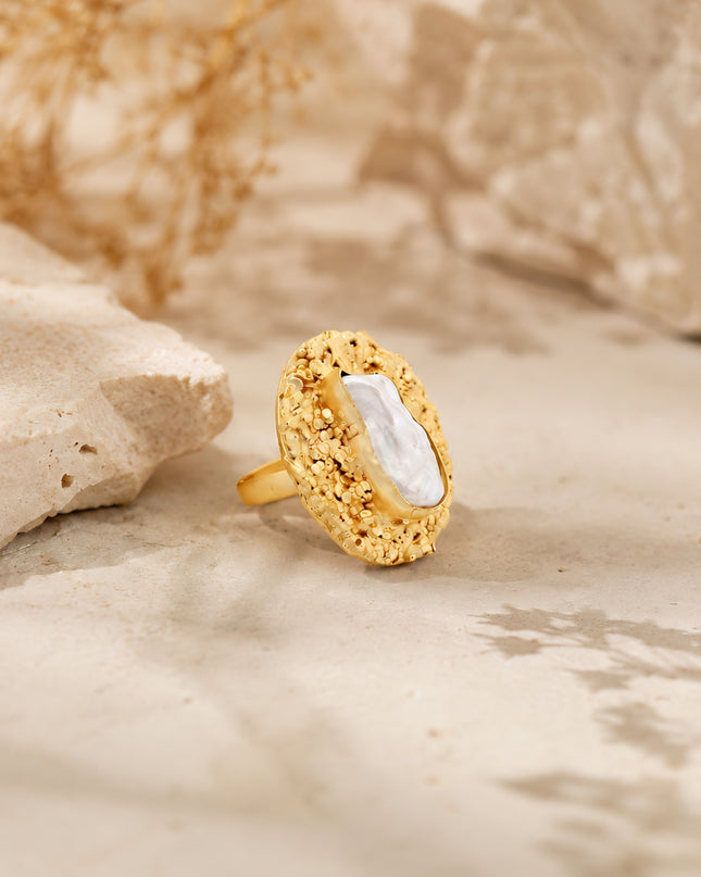 Mukta Pearl Texture Ring