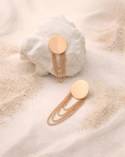 Abstract Gold Statement Earrings – Sculptural Design | Mallet Collection