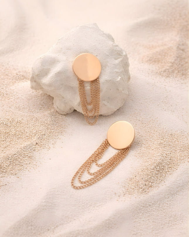 Abstract Gold Statement Earrings – Sculptural Design | Mallet Collection