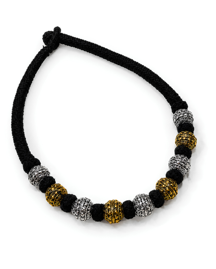 Royal Black Beaded Necklace