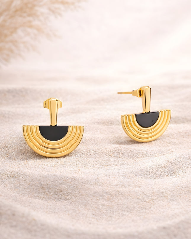 Rage Black stone earrings