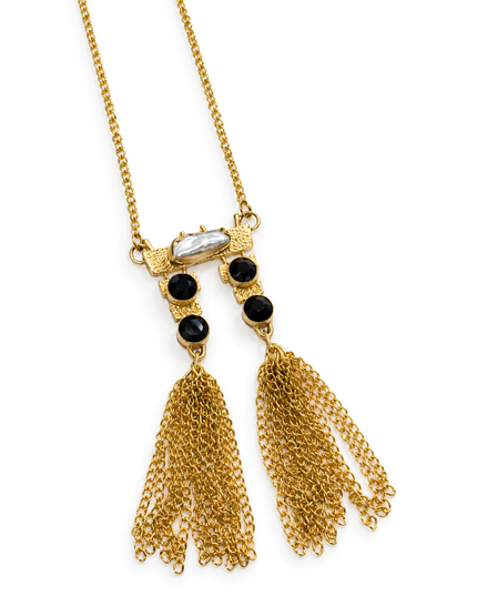 Onyx Cascade Tassel Necklace