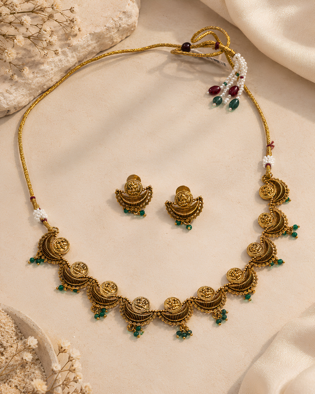 Divine Temple Coin Necklace Set