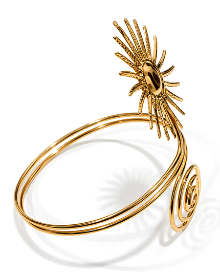 Solara Golden Sunburst Spiral Armlet