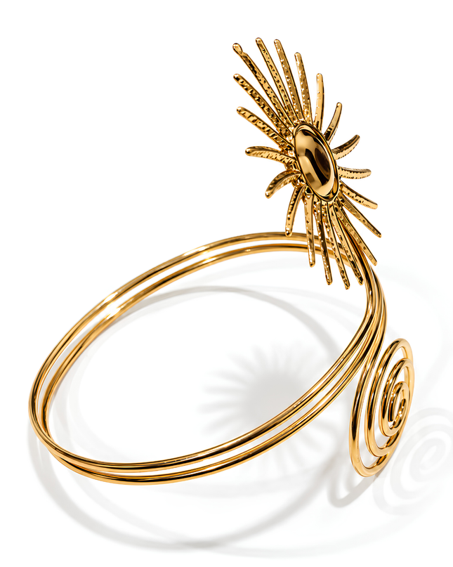 Solara Golden Sunburst Spiral Armlet
