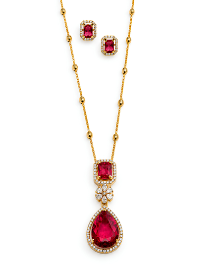 Ruby Treasure – Necklace & Earrings Set