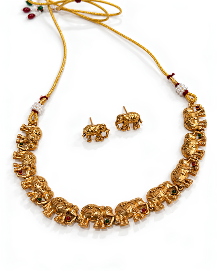 Treasure Gajraj Royal Elephant Necklace Set