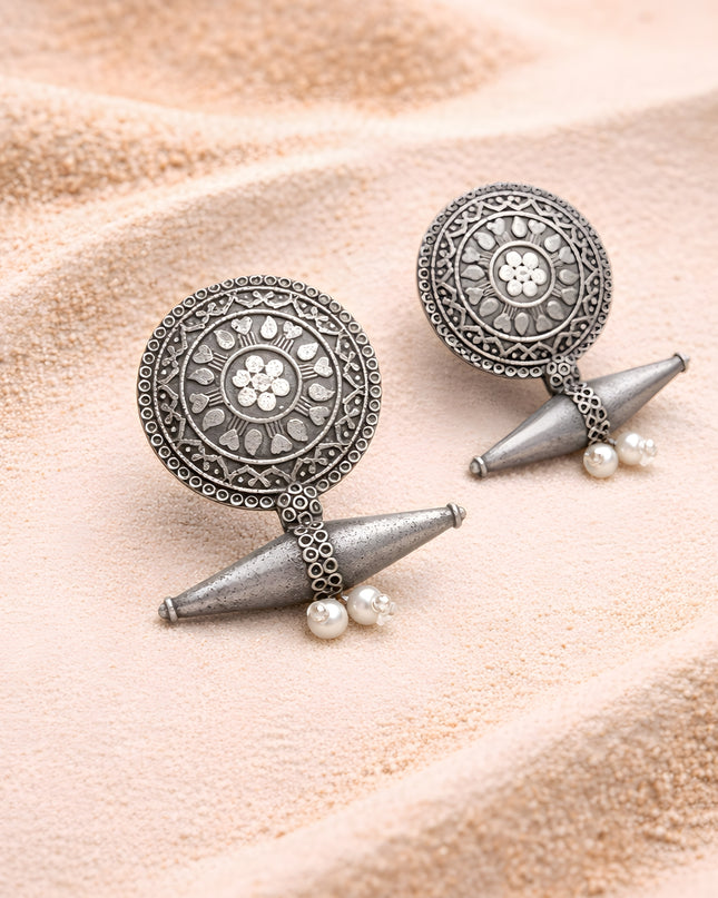 Damaru Medallion Studs