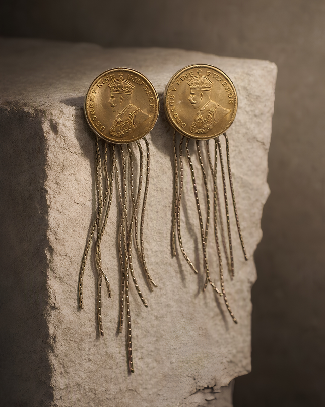 Rama Coin Cascade Earrings