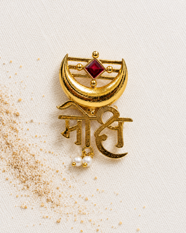 Moksh Gold-Tone Traditional Statement Ring