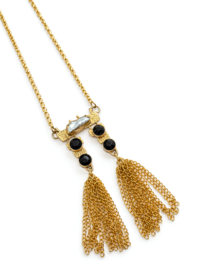 Onyx Cascade Tassel Necklace