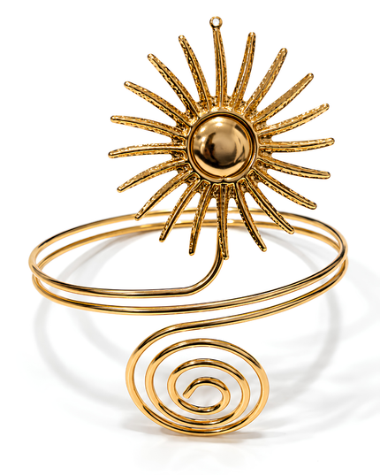 Solara Golden Sunburst Spiral Armlet