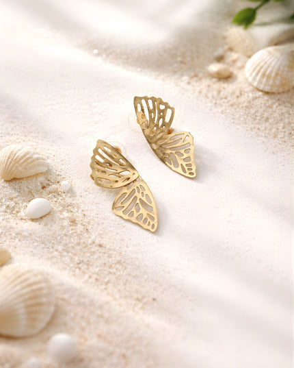 Mini Jewels Golden Butterfly Wing Earrings