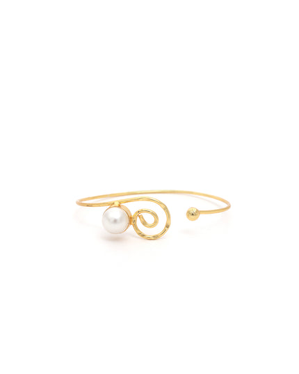 Spiral Grace Pearl Bangle