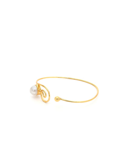 Spiral Grace Pearl Bangle