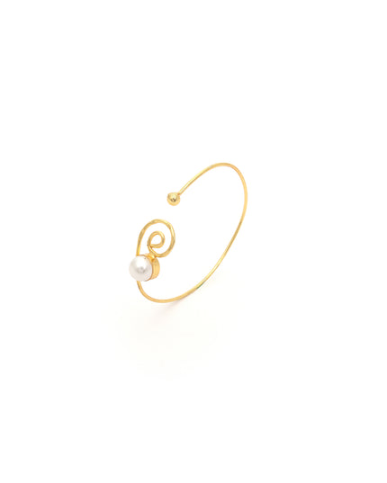 Spiral Grace Pearl Bangle