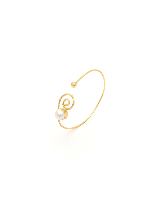 Spiral Grace Pearl Bangle