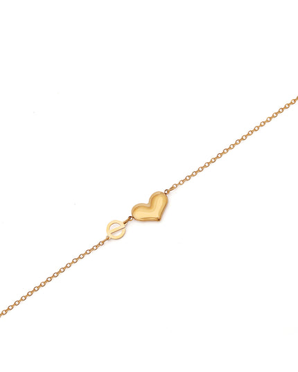 Amora Gold Heart Charm Bracelet