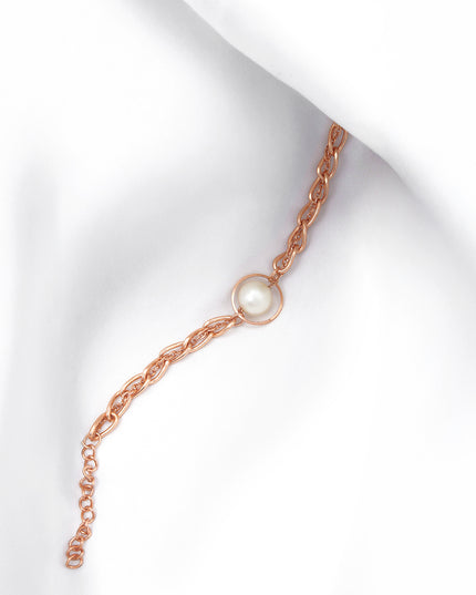 Aurielle Pearl Chain Bracelet – Rose Gold