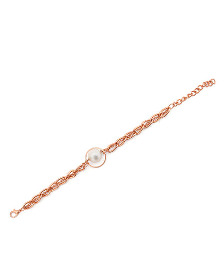 Aurielle Pearl Chain Bracelet – Rose Gold