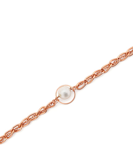 Aurielle Pearl Chain Bracelet – Rose Gold