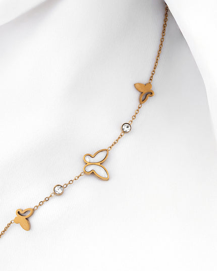 Golden Flutter Butterfly Charm Bracelet