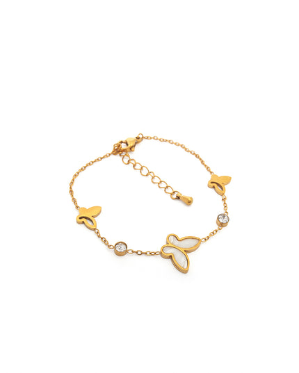 Golden Flutter Butterfly Charm Bracelet