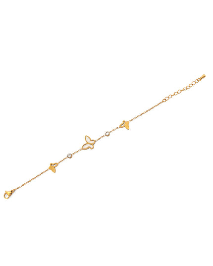 Golden Flutter Butterfly Charm Bracelet