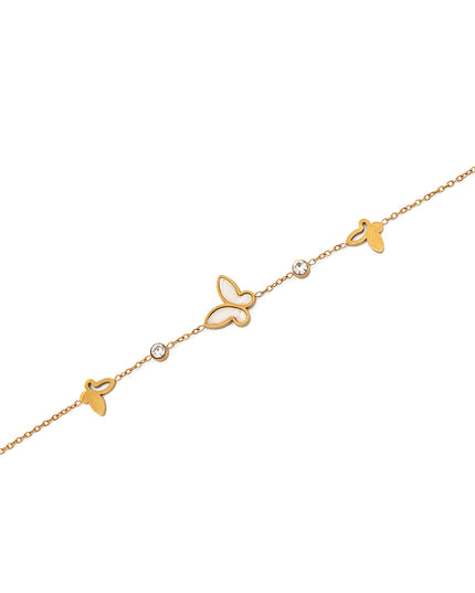 Golden Flutter Butterfly Charm Bracelet