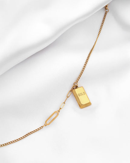 Bold Luxe Gold Bar Charm Bracelet