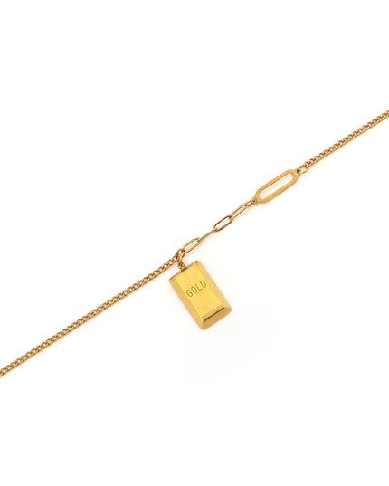 Bold Luxe Gold Bar Charm Bracelet