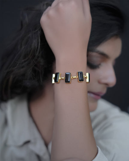 Onyx Link Statement Bracelet