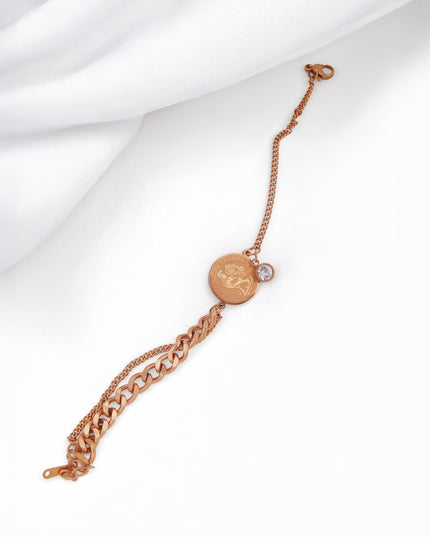 Coin Charm Layered Bracelet