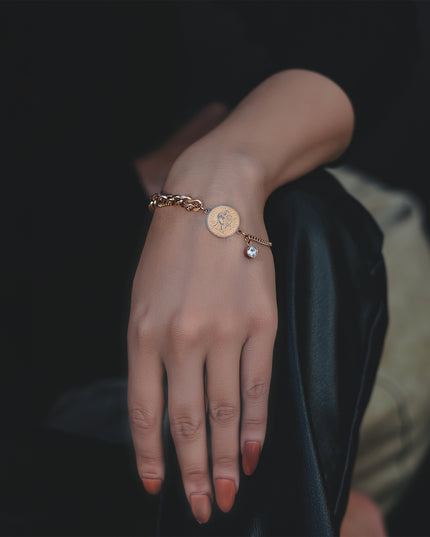 Coin Charm Layered Bracelet