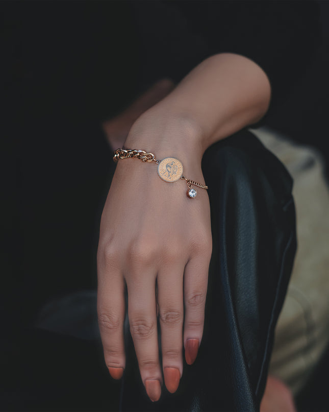 Coin Charm Layered Bracelet