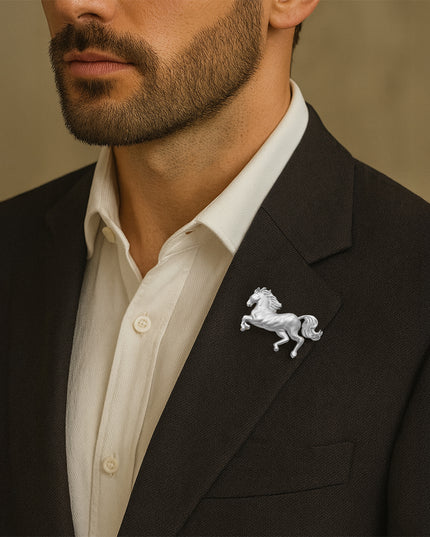 Silver Stallion Brooch