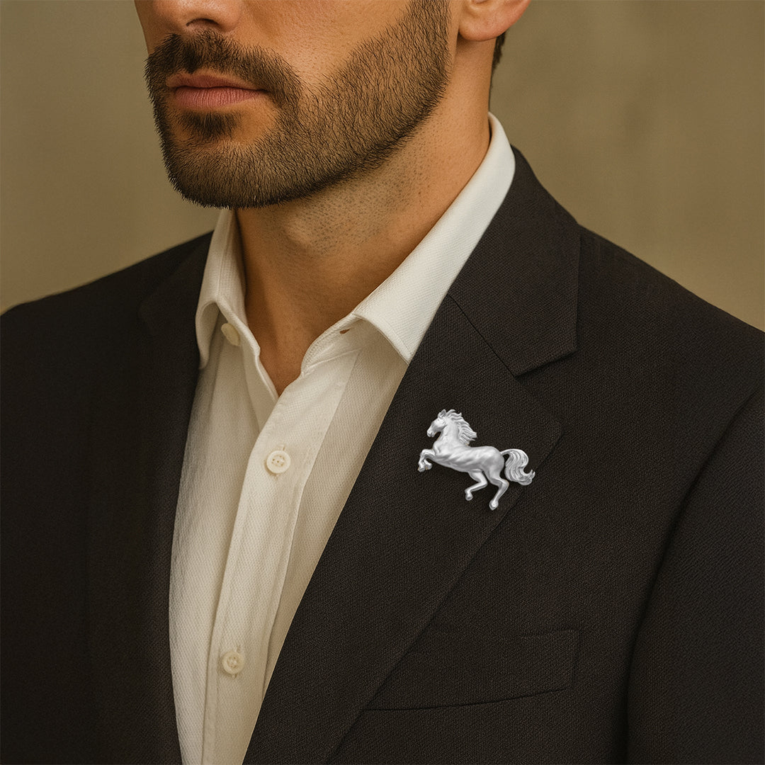 Silver Stallion Brooch