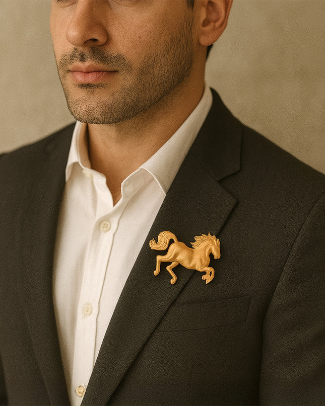 Golden Stallion Brooch