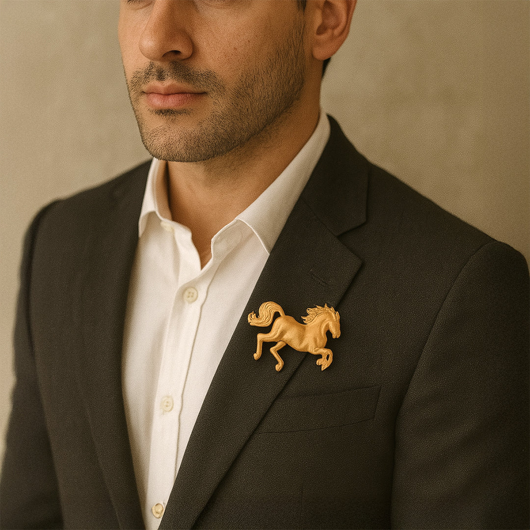 Golden Stallion Brooch