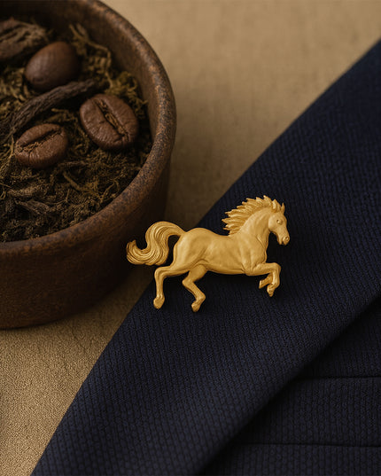 Golden Stallion Brooch