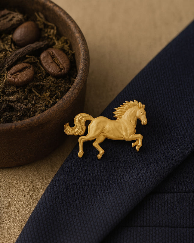 Golden Stallion Brooch