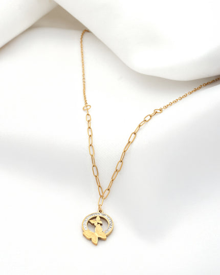Butterfly Circle Charm Chain