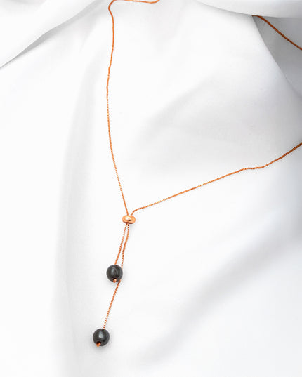 Noir Pearl Lariat chain