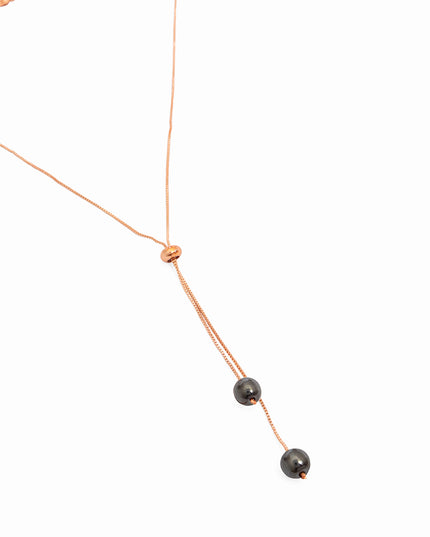 Noir Pearl Lariat chain