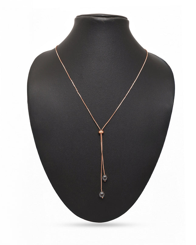 Noir Pearl Lariat chain