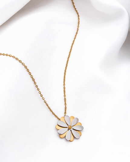 Dual Tone Floral Fancy Chain