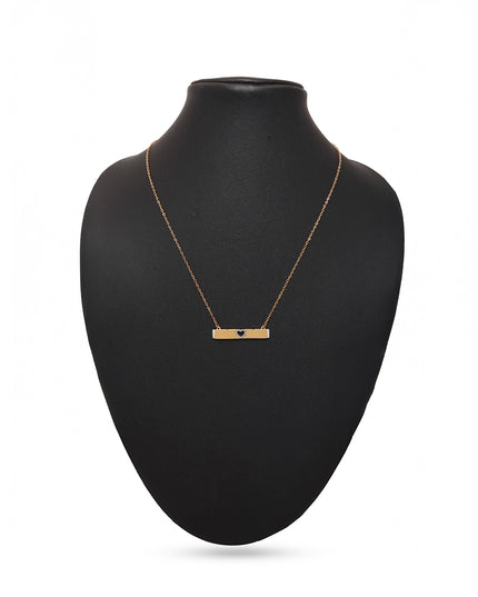 Dual Tone Heart Bar Fancy Chain