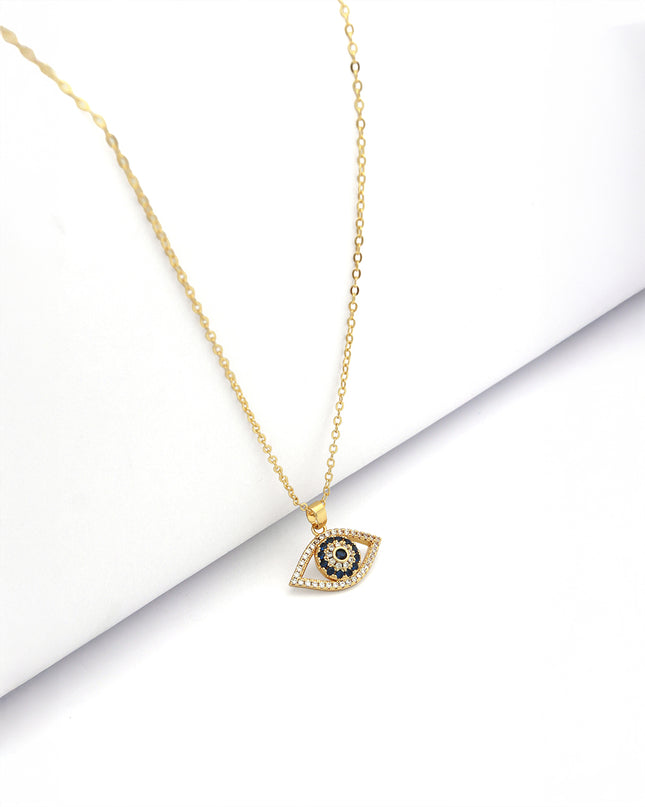 Nazar Fancy Chain Necklace - Evil Eye Gold Tone Pendant